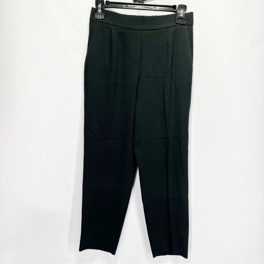 Aritzia Babaton Conan Cropped Pant Crepe Trousers Mid Rise Pull On Slim Leg - Picture 4 of 7